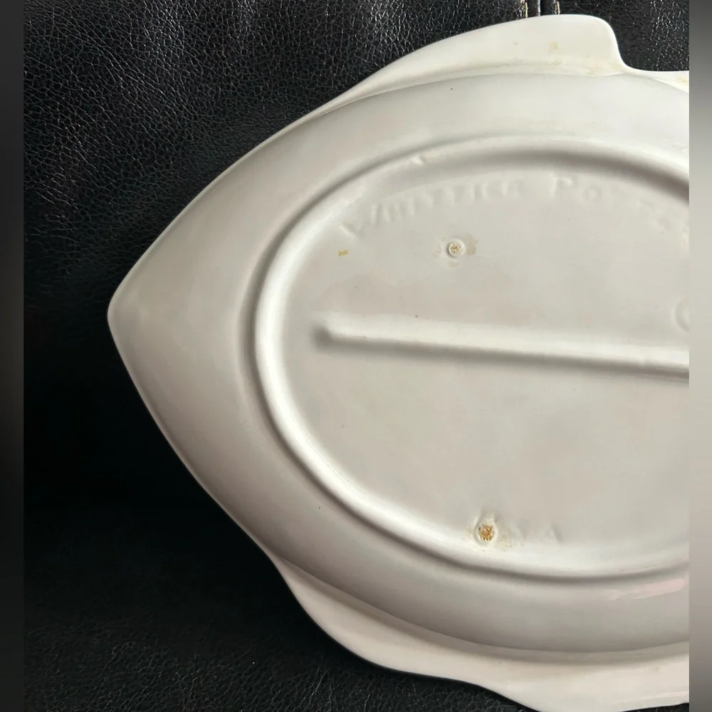 Whittier Pottery White Fish Shaped Ceramic Serving Platter
